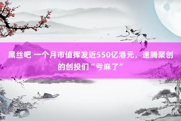 黑丝吧 一个月市值挥发近550亿港元，速腾聚创的创投们“亏麻了”