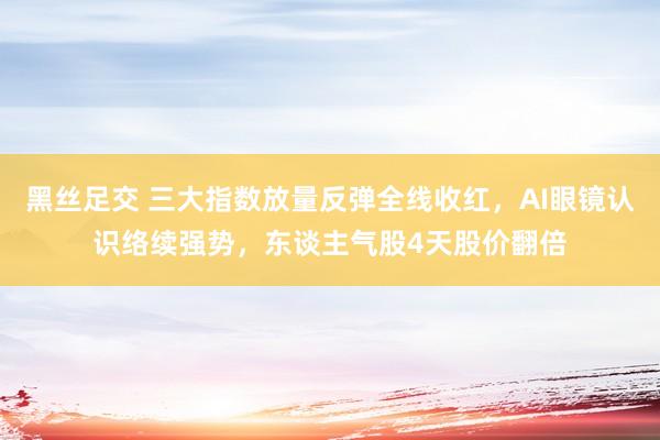 黑丝足交 三大指数放量反弹全线收红，AI眼镜认识络续强势，东谈主气股4天股价翻倍