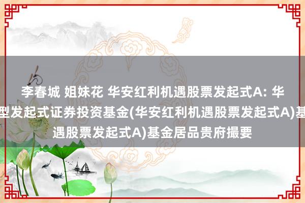 李春城 姐妹花 华安红利机遇股票发起式A: 华安红利机遇股票型发起式证券投资基金(华安红利机遇股票发起式A)基金居品贵府撮要