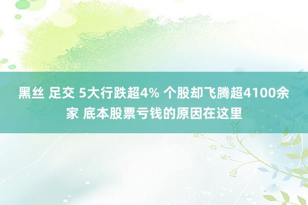 黑丝 足交 5大行跌超4% 个股却飞腾超4100余家 底本股票亏钱的原因在这里