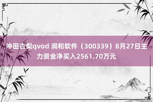 冲田杏梨qvod 润和软件（300339）8月27日主力资金净买入2561.70万元