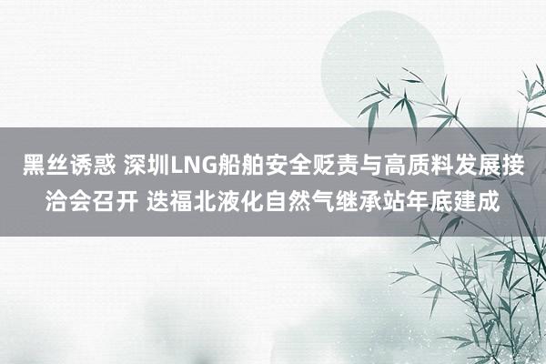 黑丝诱惑 深圳LNG船舶安全贬责与高质料发展接洽会召开 迭福北液化自然气继承站年底建成