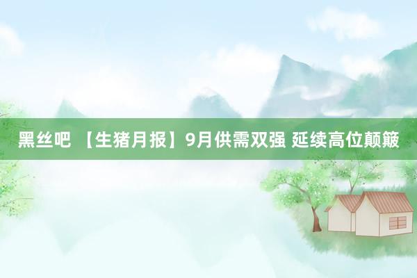 黑丝吧 【生猪月报】9月供需双强 延续高位颠簸