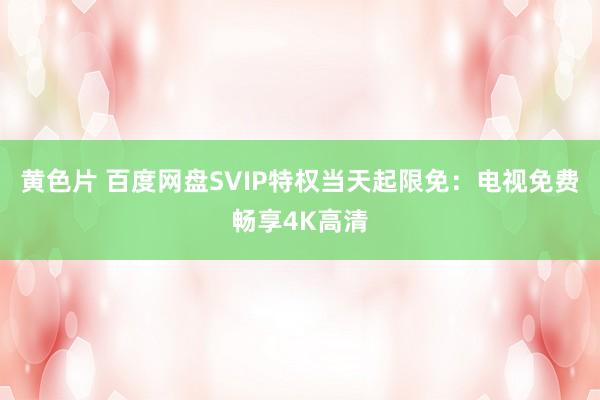 黄色片 百度网盘SVIP特权当天起限免：电视免费畅享4K高清