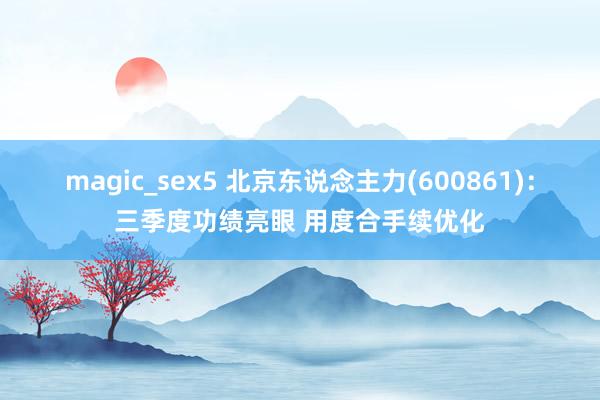 magic_sex5 北京东说念主力(600861)：三季度功绩亮眼 用度合手续优化